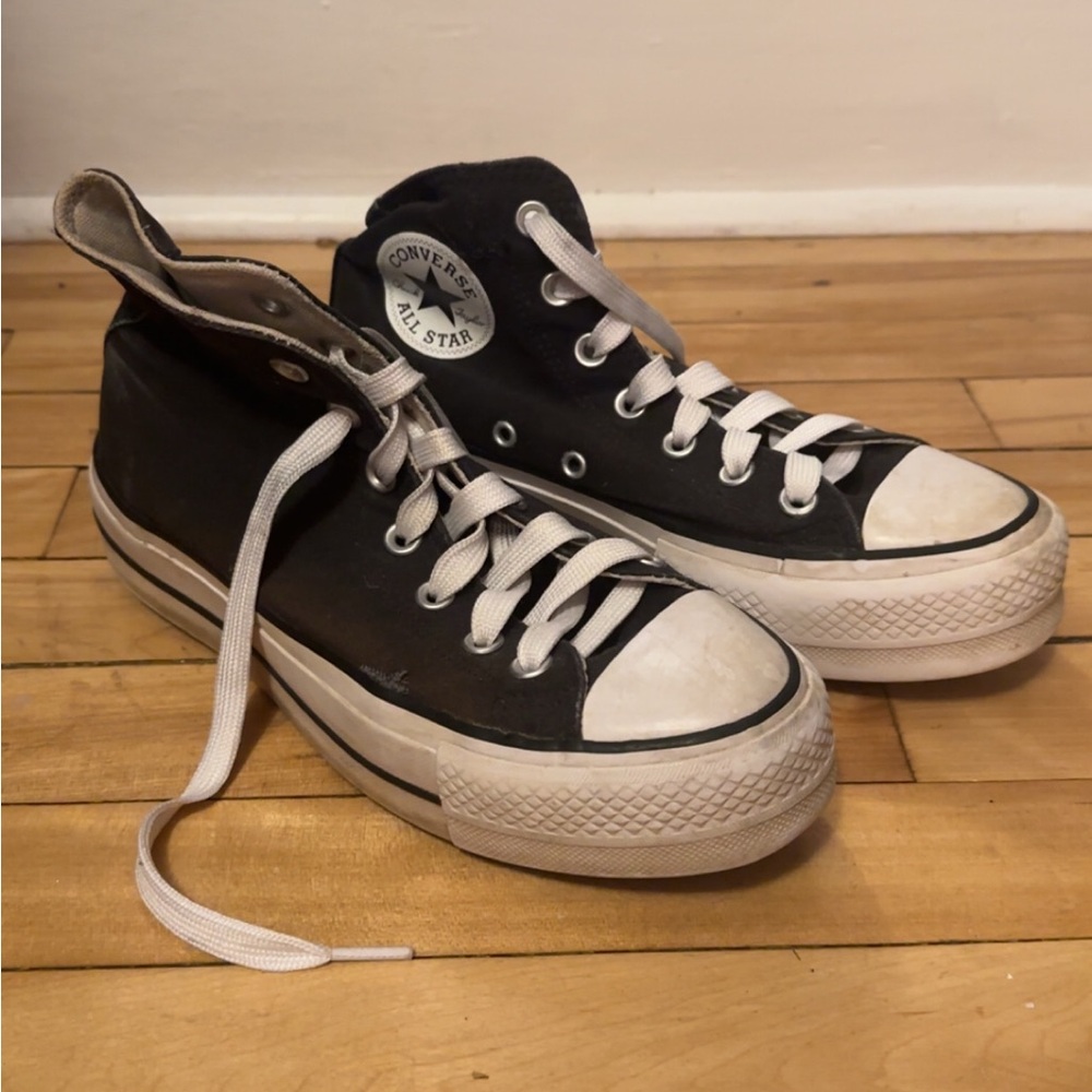 Black high top converse